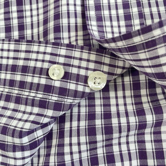 Brooks Brothers Non Iron Button Up Shirt Mens Supima Cotton Purple Size XL - Picture 6 of 11